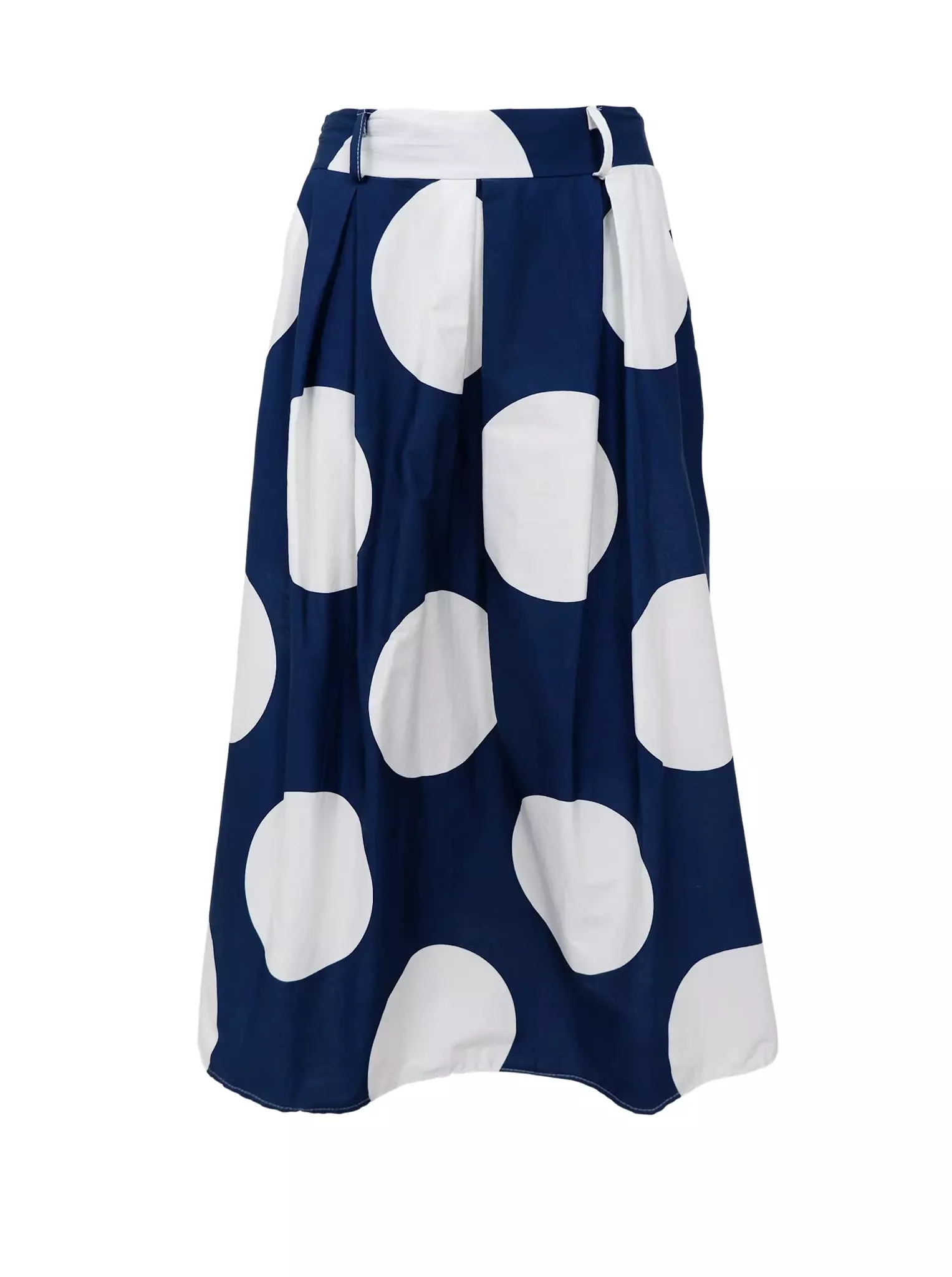 Blå kjol med stora vita prickar