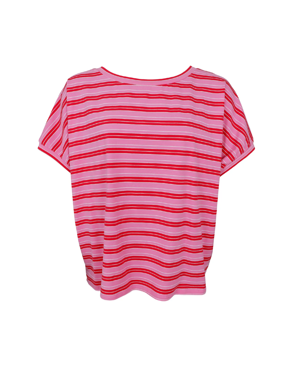 Röd/rosa randig T-shirt med lös passform