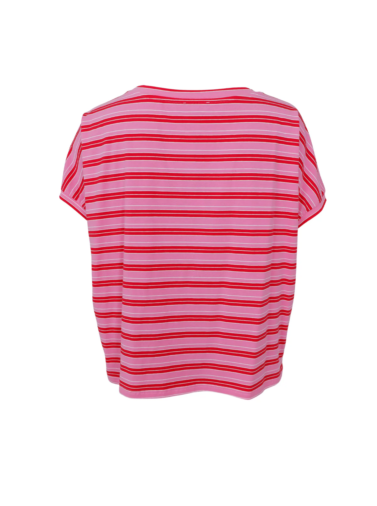 Röd/rosa randig T-shirt med lös passform