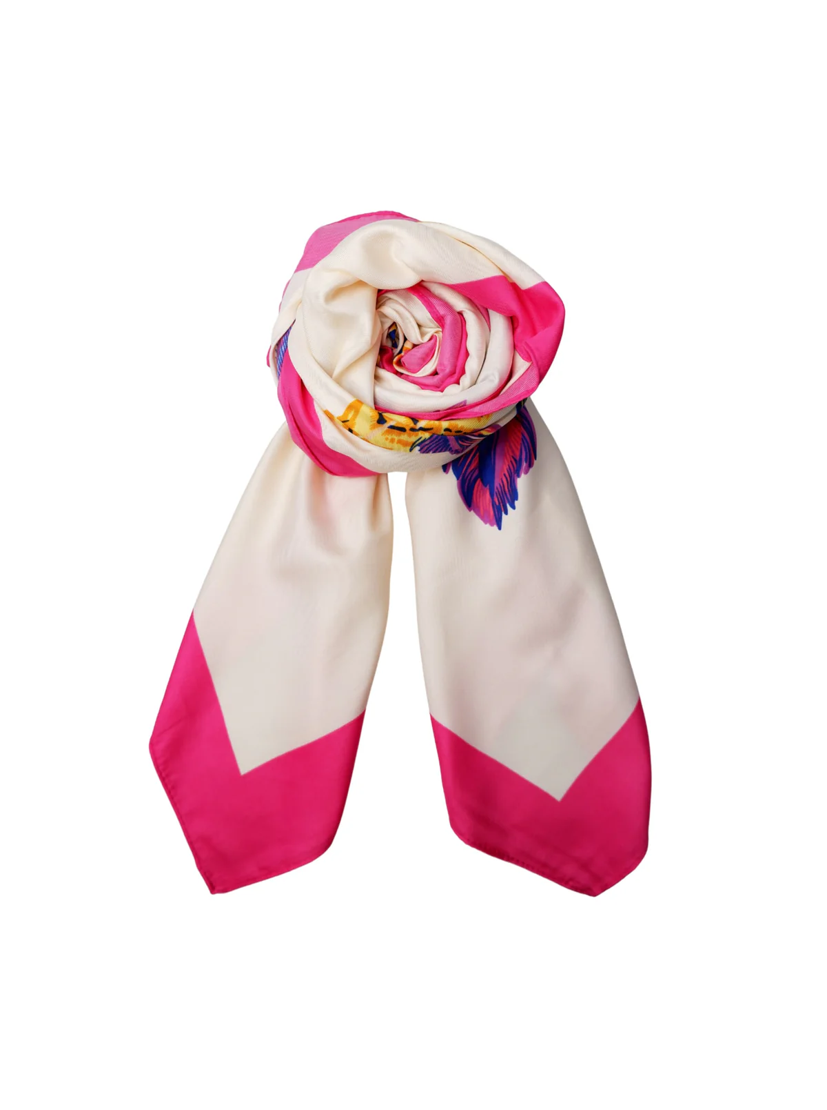 Stor rosamönstrad satin scarf