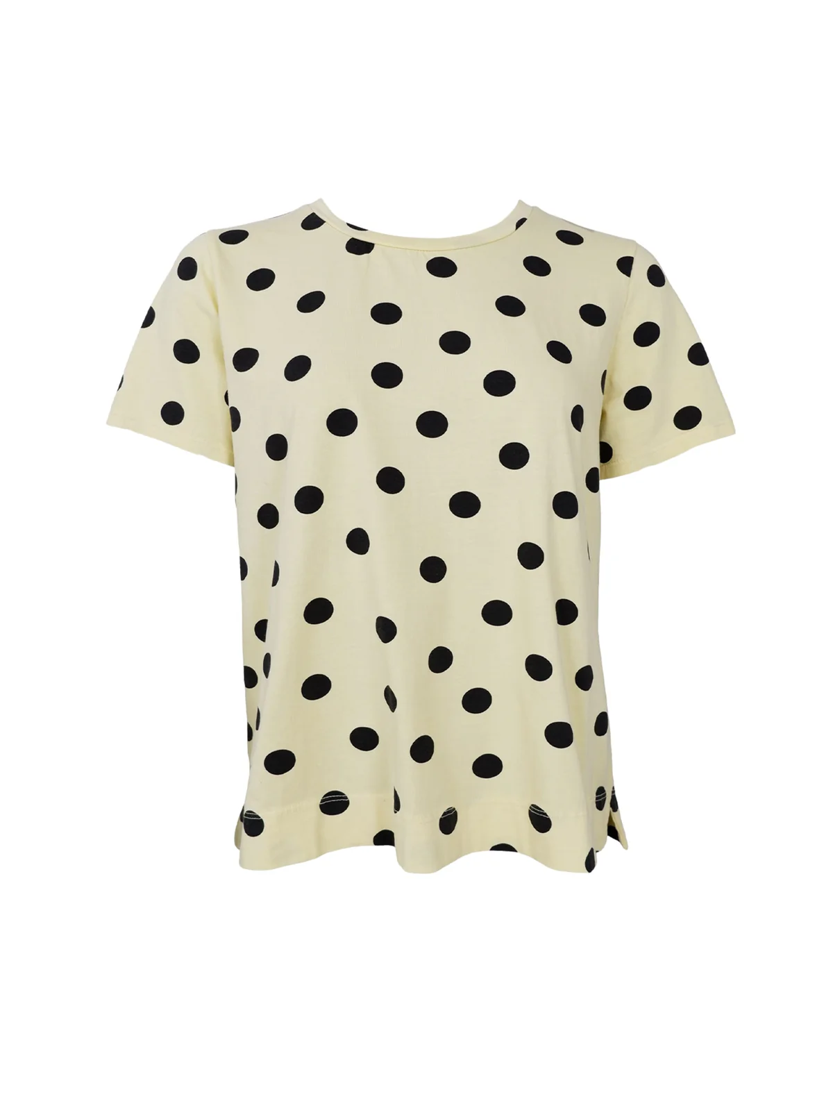 Smörgul T-shirt med svarta prickar