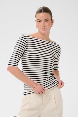 Marinblå randig topp