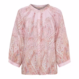 Romantisk ljusrosa blus med paisleymönster