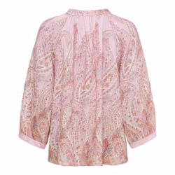Romantisk ljusrosa blus med paisleymönster