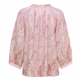Romantisk ljusrosa blus med paisleymönster