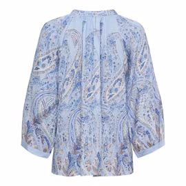 Romantisk ljusblå blus med paisleymönster