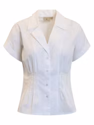 Vit figursydd holkärmsblus