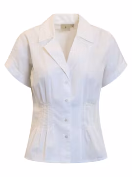 Vit figursydd holkärmsblus