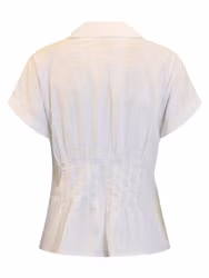 Vit figursydd holkärmsblus