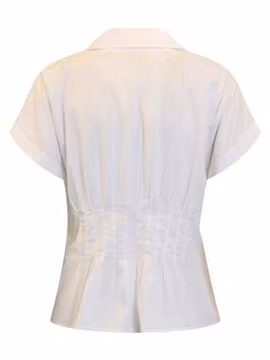 Vit figursydd holkärmsblus