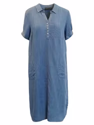 Jeansblå skjortklänning i tencel