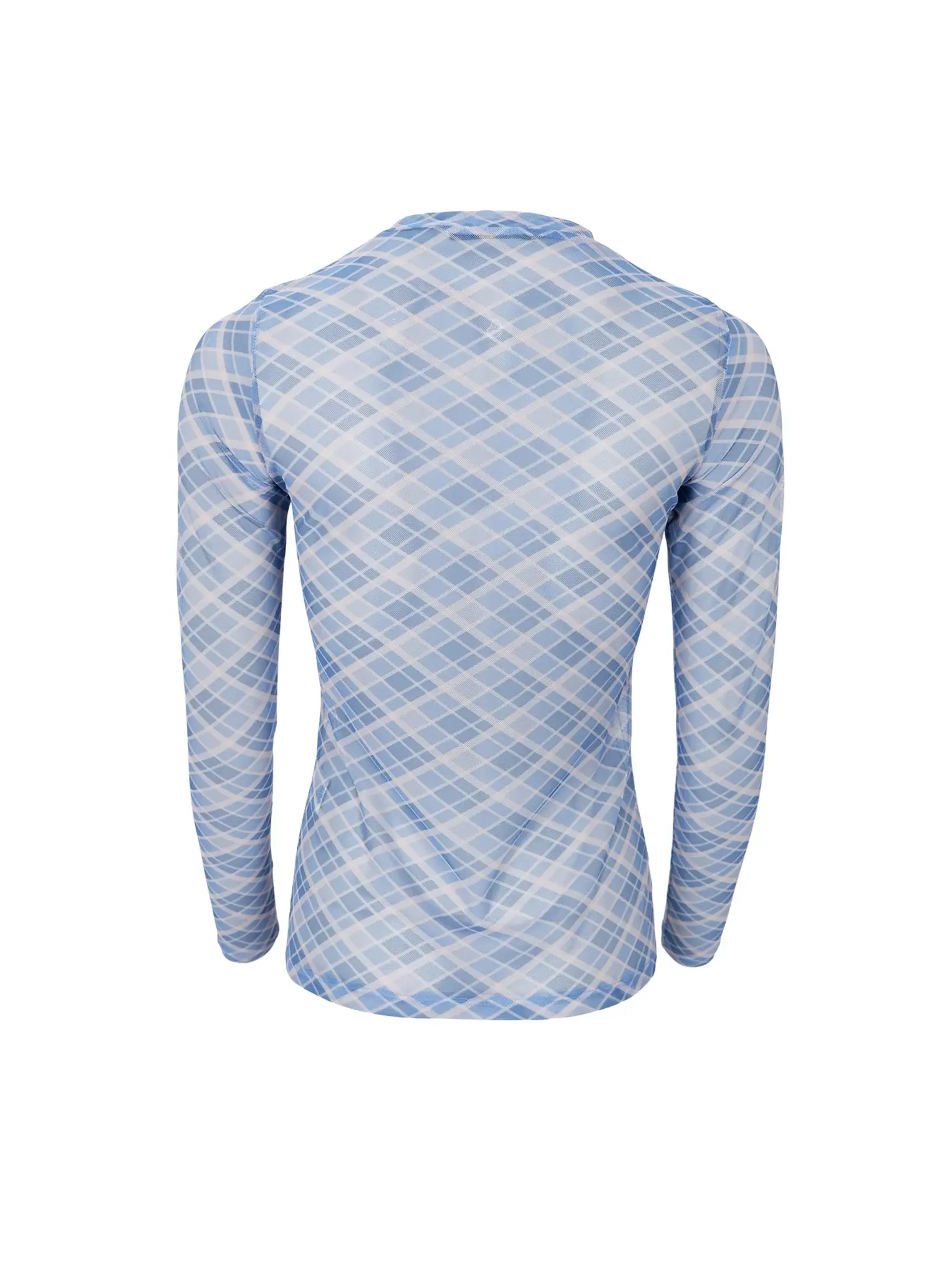 Rutmönstrad ljusblå meshtopp