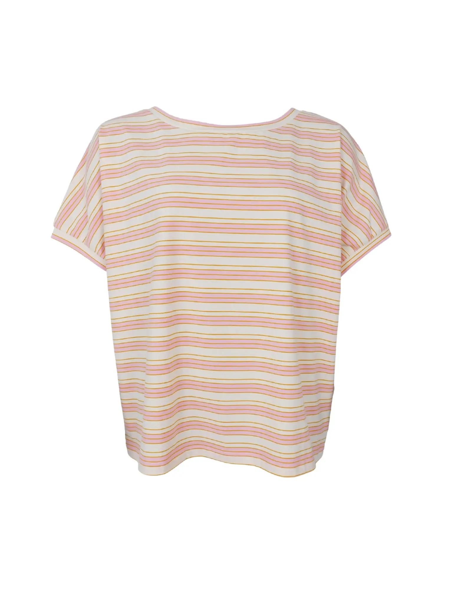 Rosa/orange randig T-shirt med lös passform