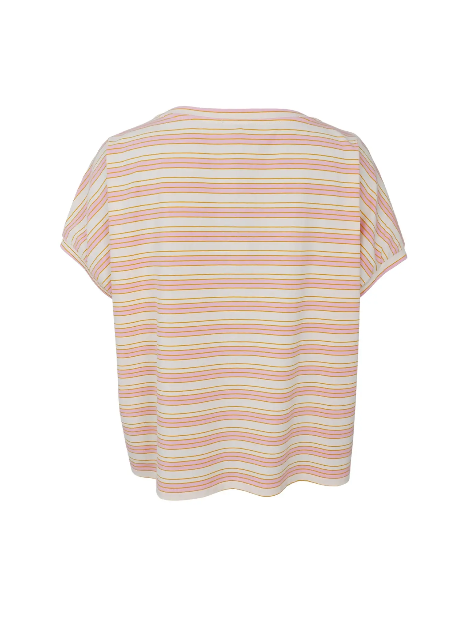 Rosa/orange randig T-shirt med lös passform