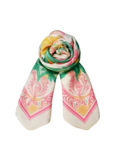 Rosa/grön mini scarf med citroner