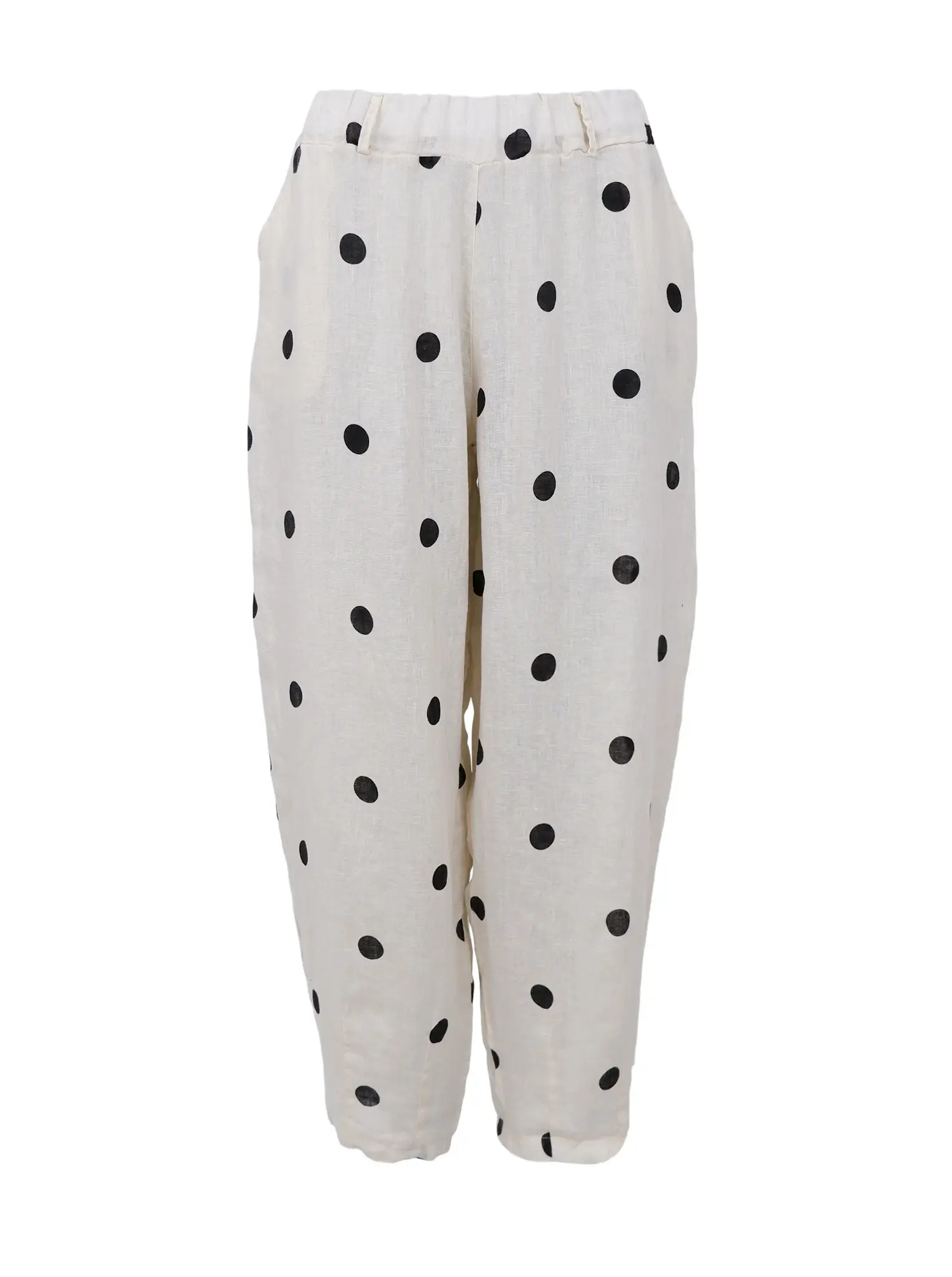 Off White barrel linnebyxor med svarta prickar