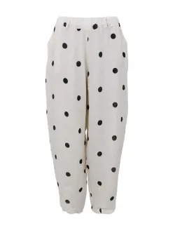 BCMELINA Off White prickiga barrel linnebyxor