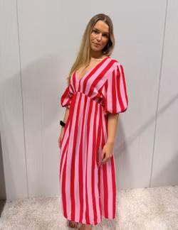 Summerdress rosa och röd randig