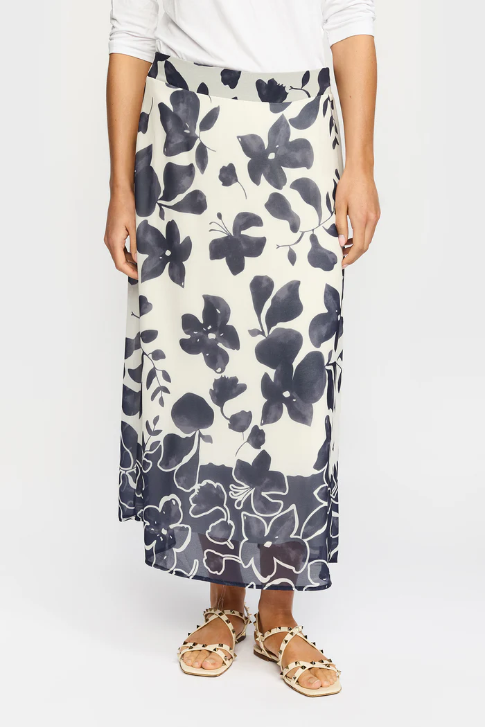 Vit och marinblå kjol