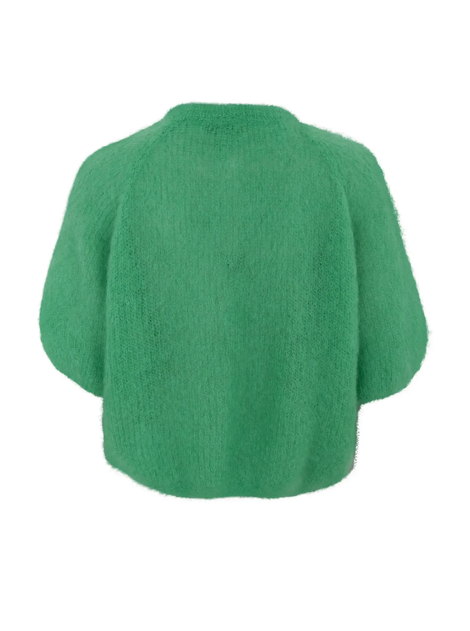 Grön stickad mohair kofta