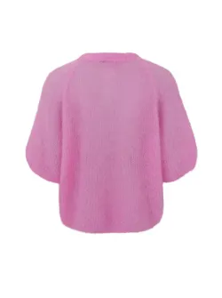 BCBJOERK Rosa stickad mohairkofta