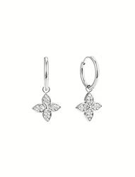 Valencia crystal huggie silver