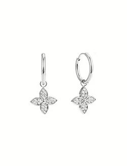 Valencia crystal huggie silver