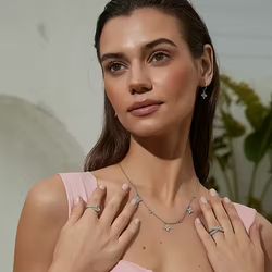 Valencia crystal halsband silver