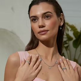 Valencia crystal halsband silver