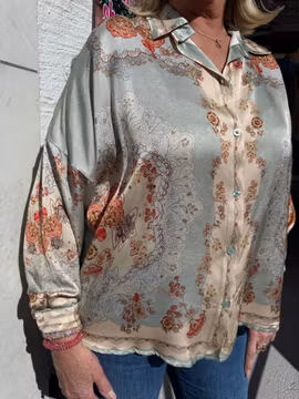 Grön satinblus when you danced