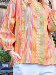 Randig blus orange