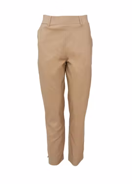 Beige cigarettbyxor i stretchmaterial