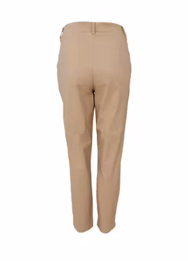 Beige cigarettbyxor i stretchmaterial