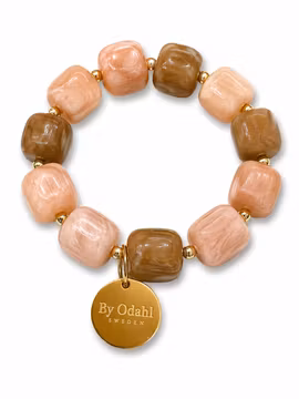 Chunky armband rosa och nougat