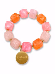 Chunky armband rosa och orange
