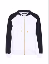 Blå och vit sip-hoodie