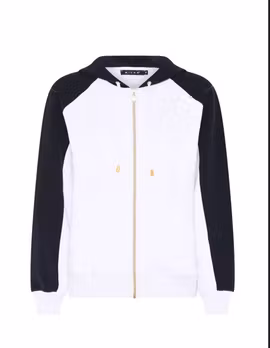 Blå och vit sip-hoodie