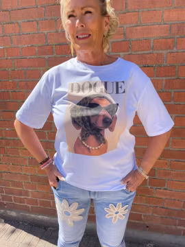 Vit T-shirt douge