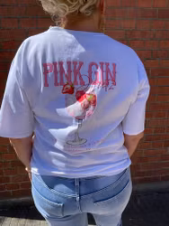 Vit T-shirt pink gin
