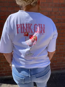 Vit T-shirt pink gin
