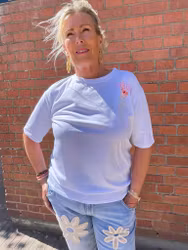 Vit T-shirt pink gin