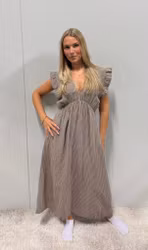 Summerdress randig taupe