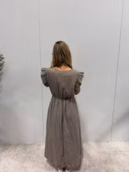 Summerdress randig taupe