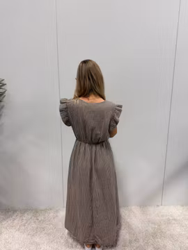 Summerdress randig taupe