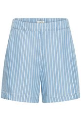 Blå korta shorts med vita ränder