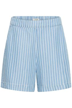 Blå korta shorts med vita ränder
