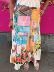 Angela maxiklänning med sommarmotiv