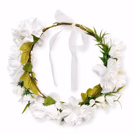 Blomsterkrans med vita blommor