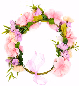 Blomsterkrans med ljusrosa blommor
