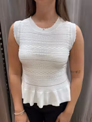 Stickat peplum linne
